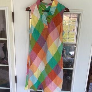 Crown & Ivy Multicolor Linen Sleeveless Summer Dress. Size XL. Beautiful.